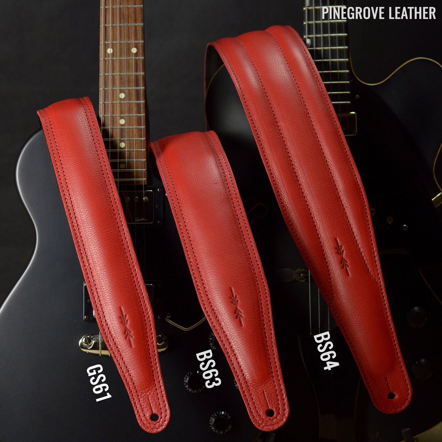 BS63 Wide Padded Guitar Strap - Natural Leather