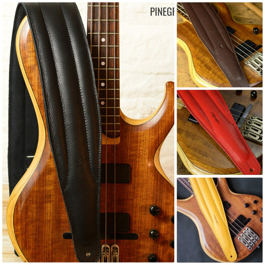 BS64 4"/100mm Bass Guitar Strap - Natural Leather