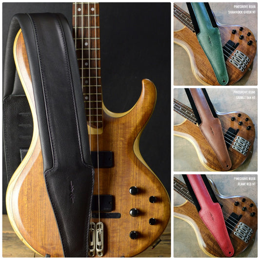 BS66 Deluxe Bass Guitar Strap - Natural Leather