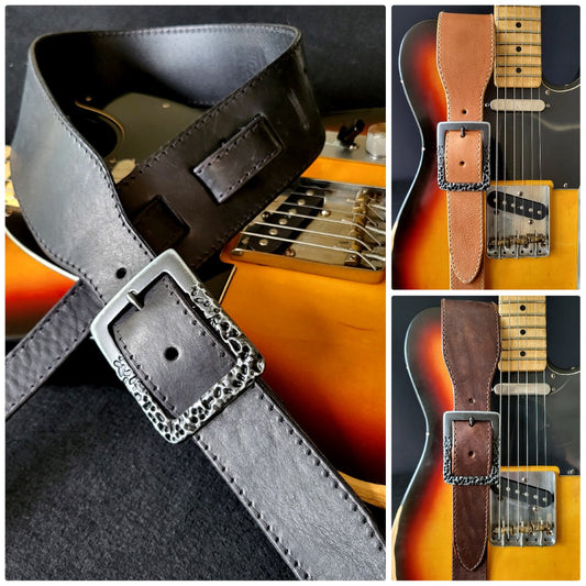 GS78 Leather Guitar Strap With Lava Buckle