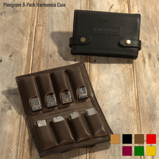 8-Pack Leather Harmonica Case