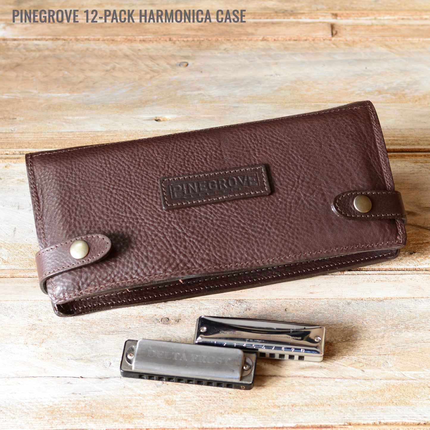 12-Pack Leather Harmonica Case
