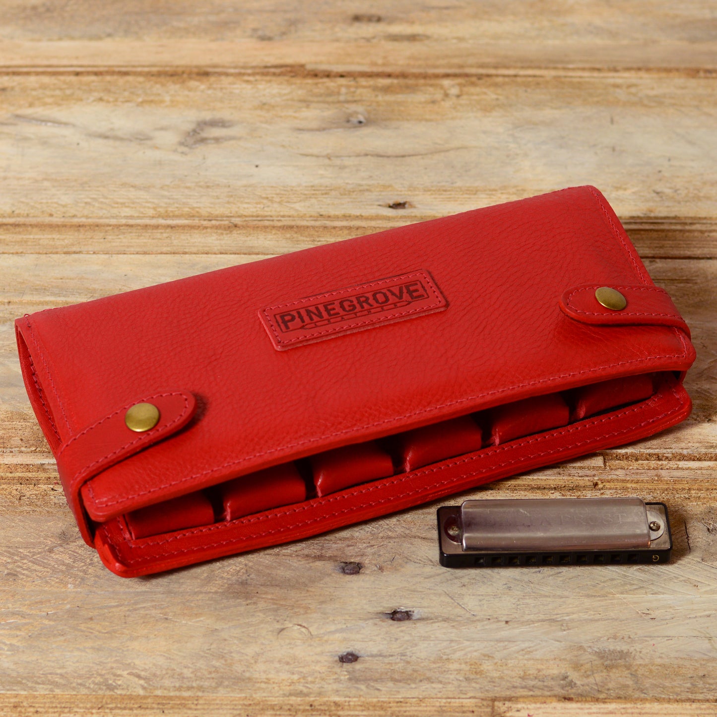 12-Pack Leather Harmonica Case