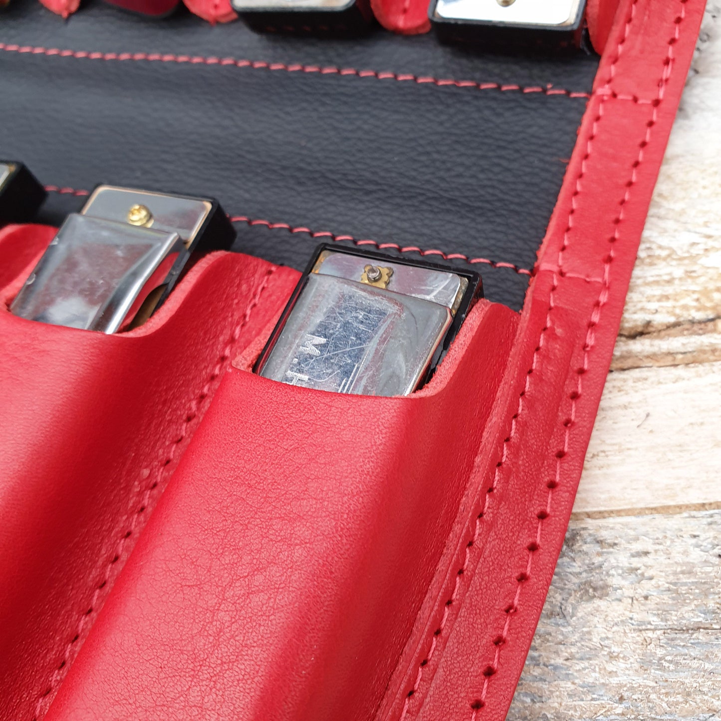 8-Pack Leather Harmonica Case