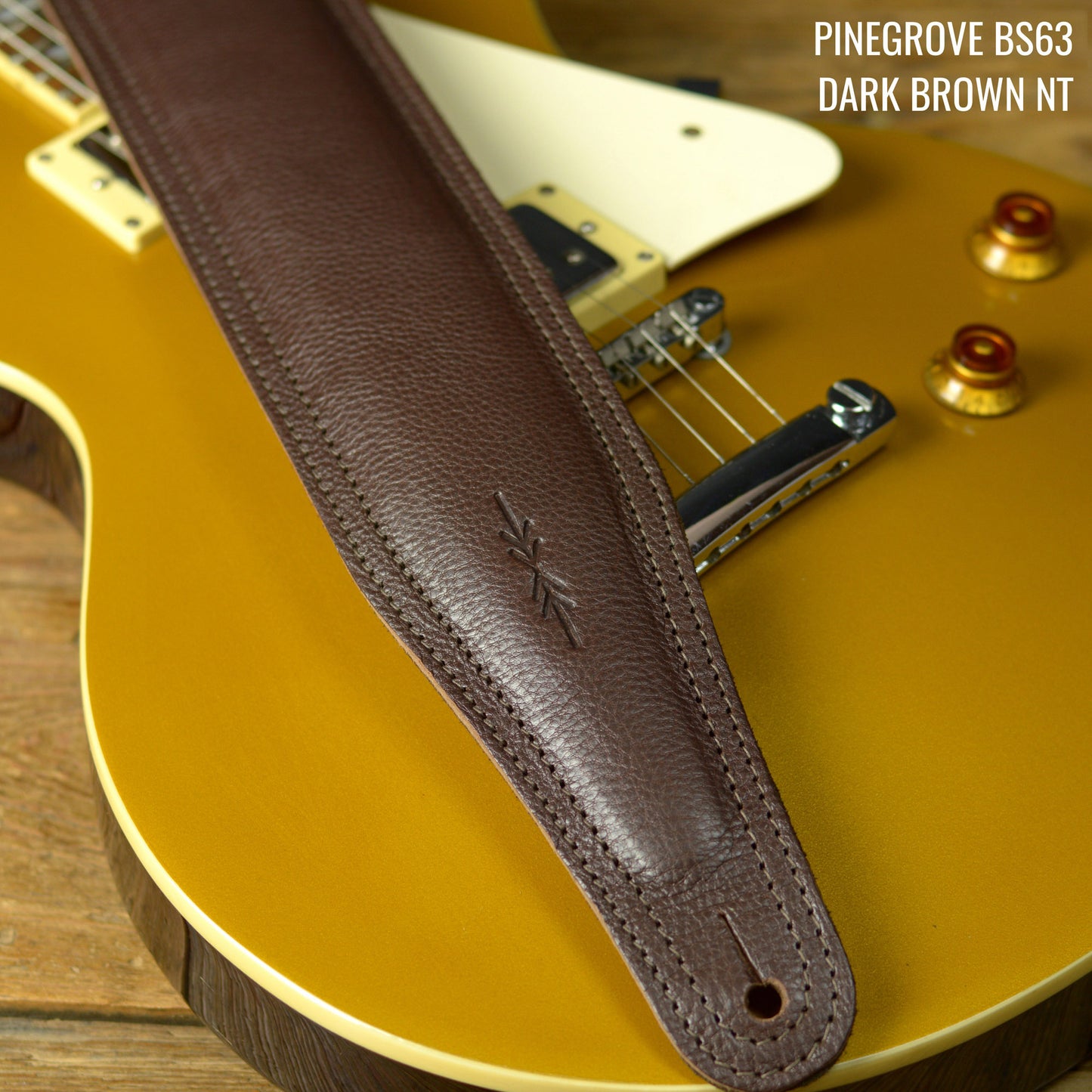 BS63 Wide Padded Guitar Strap - Natural Leather