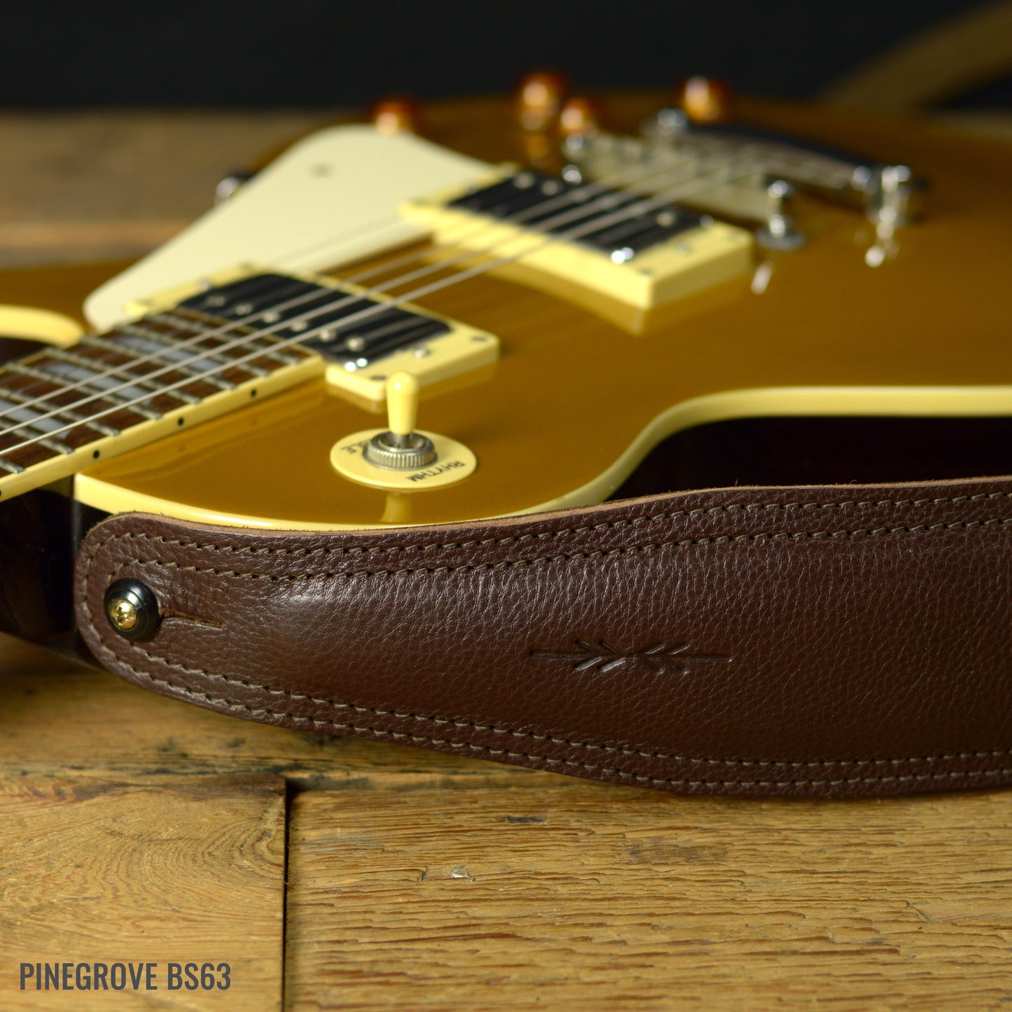 BS63 Wide Padded Guitar Strap - Natural Leather