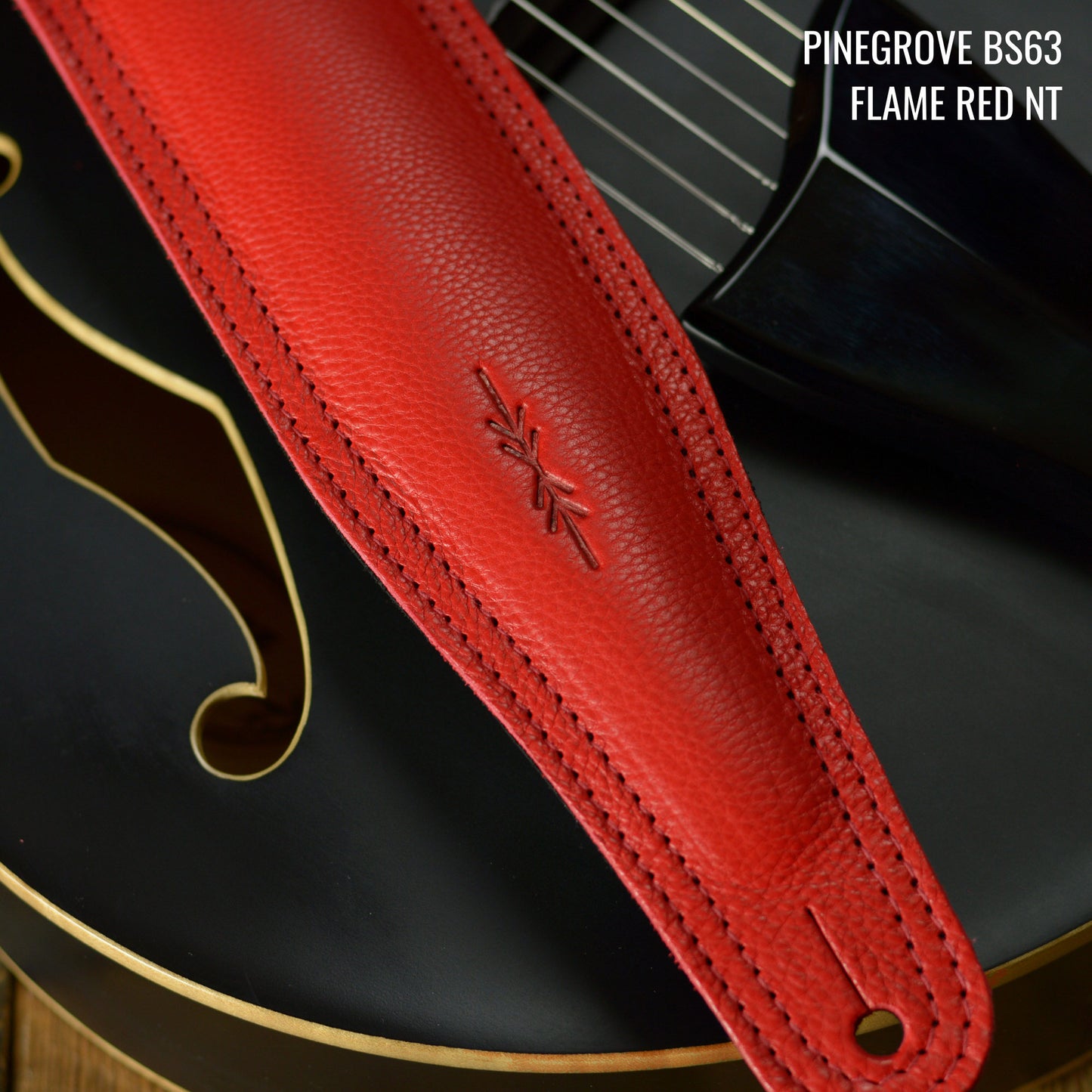 BS63 Wide Padded Guitar Strap - Natural Leather