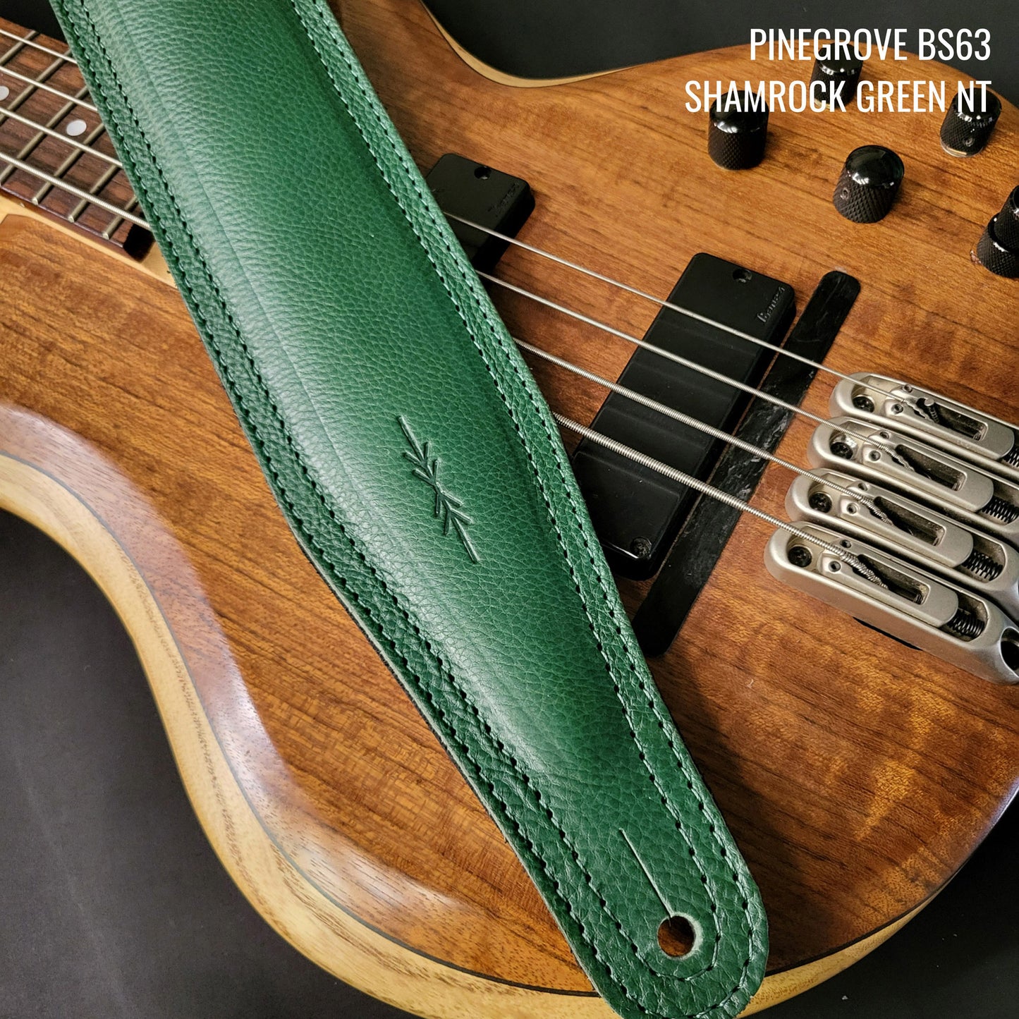 BS63 Wide Padded Guitar Strap - Natural Leather