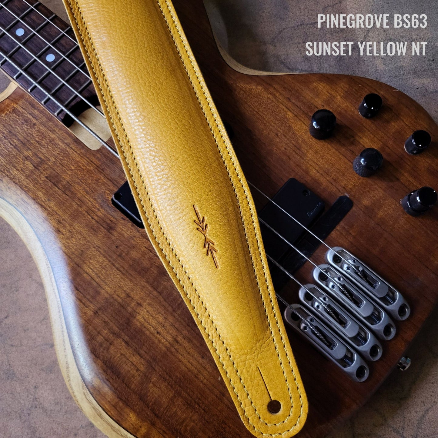 BS63 Wide Padded Guitar Strap - Natural Leather