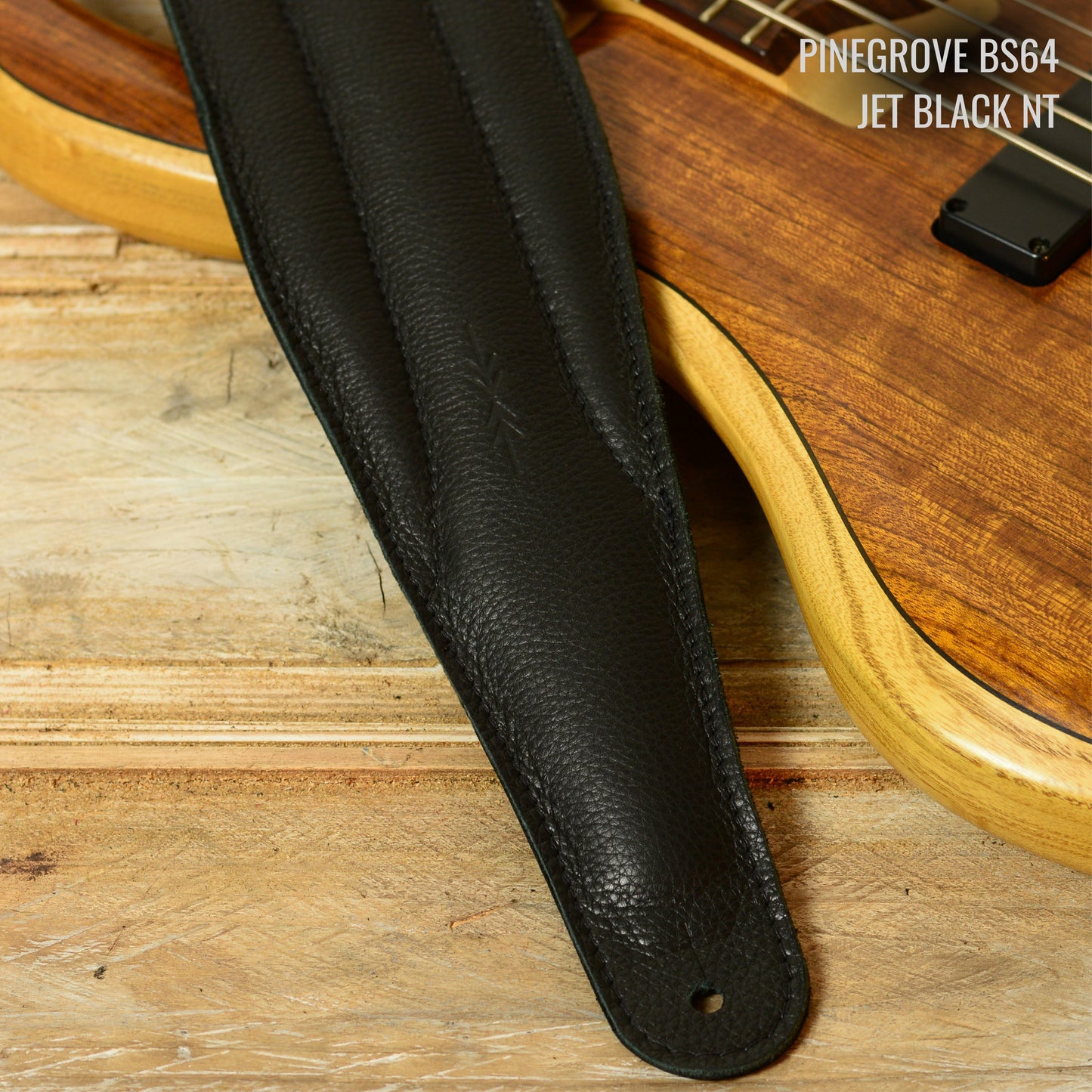 BS64 4"/100mm Bass Guitar Strap -  Natural Leather