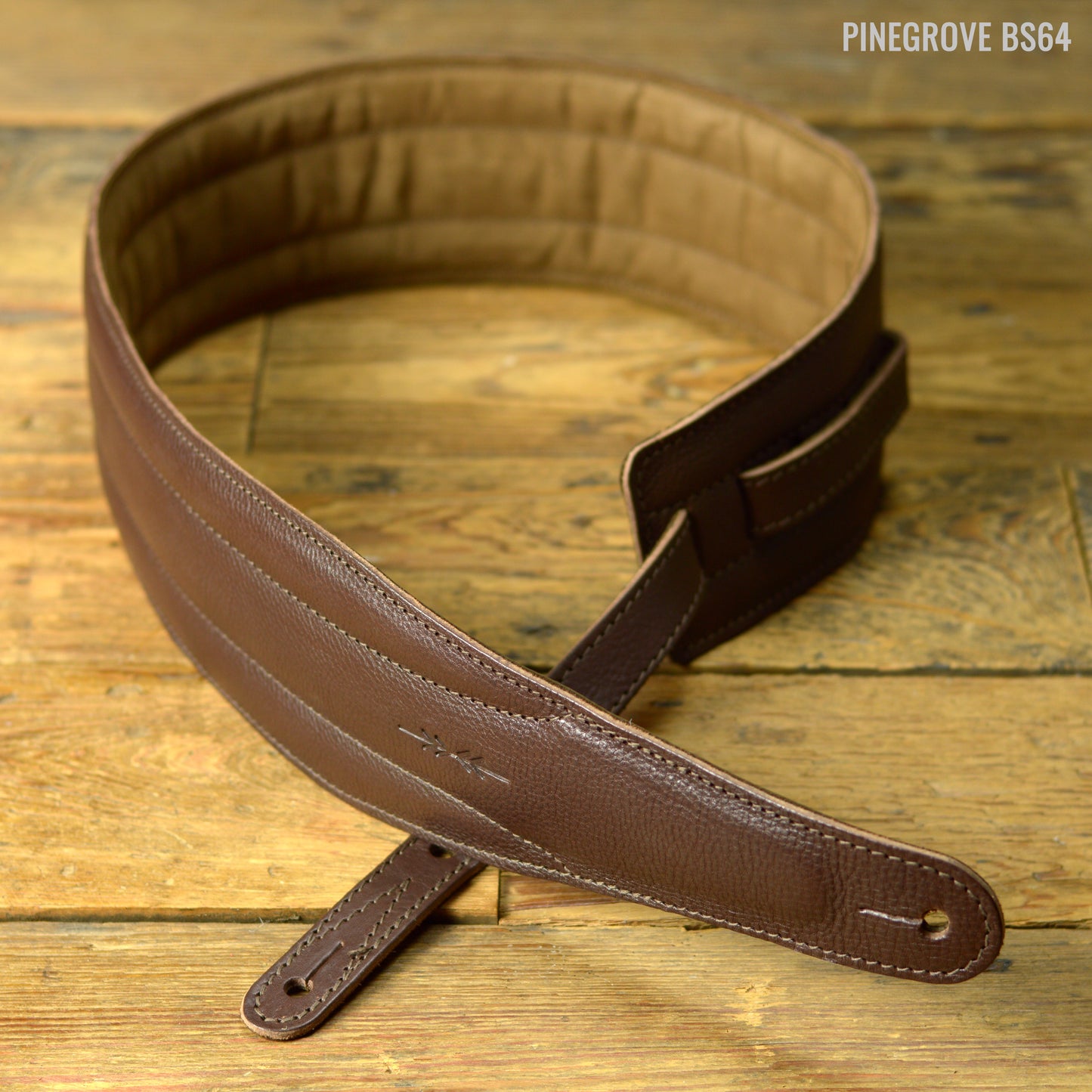 BS64 4"/100mm Bass Guitar Strap -  Natural Leather