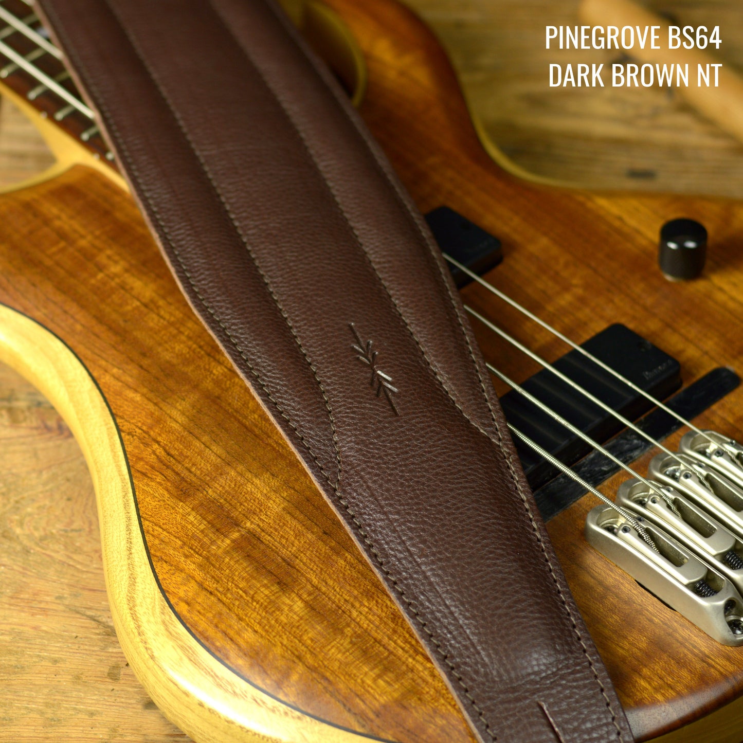 BS64 4"/100mm Bass Guitar Strap -  Natural Leather