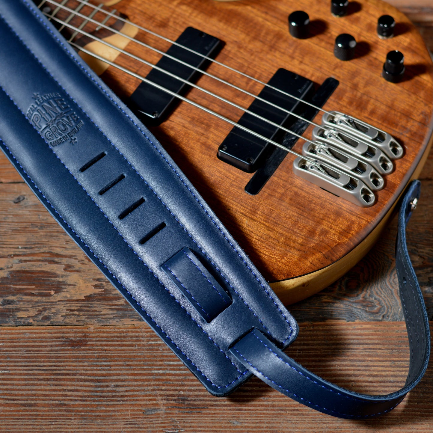 BS64 4"/100mm Bass Guitar Strap - Smooth Leather