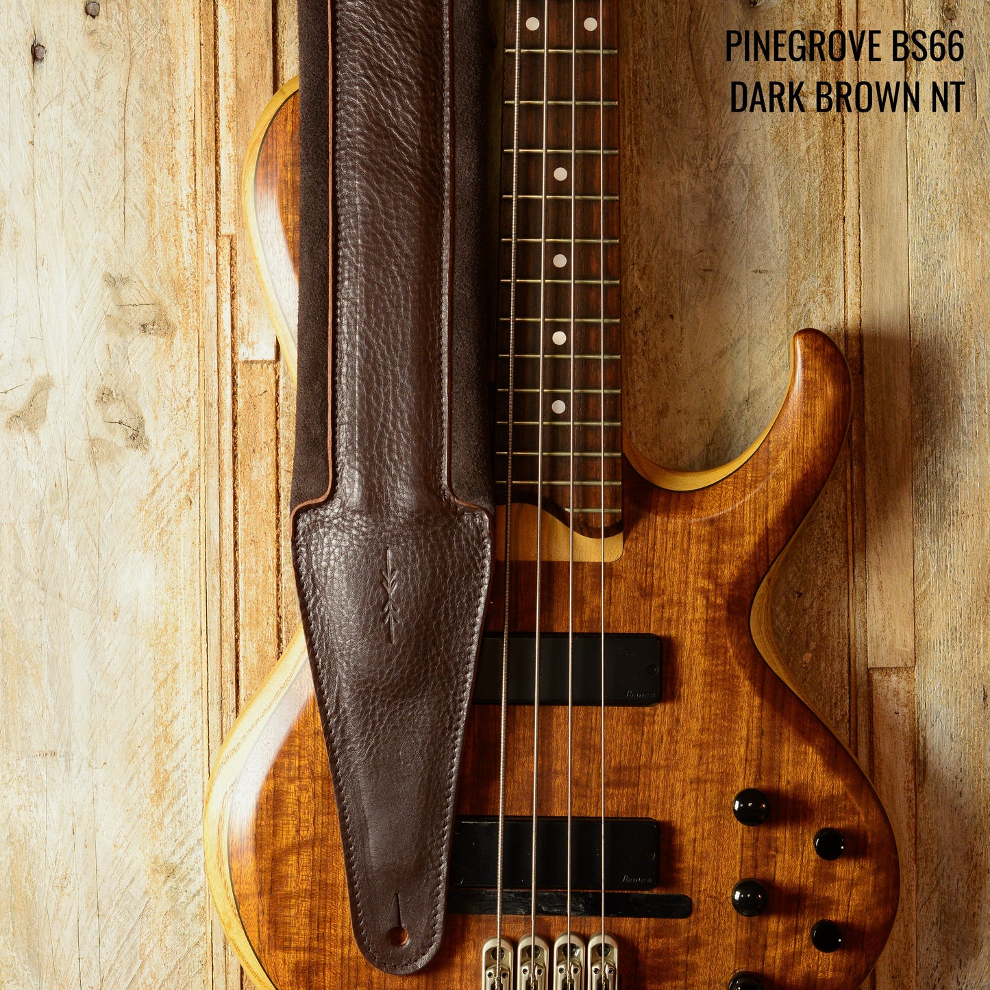 BS66 Deluxe Bass Guitar Strap - Natural Leather