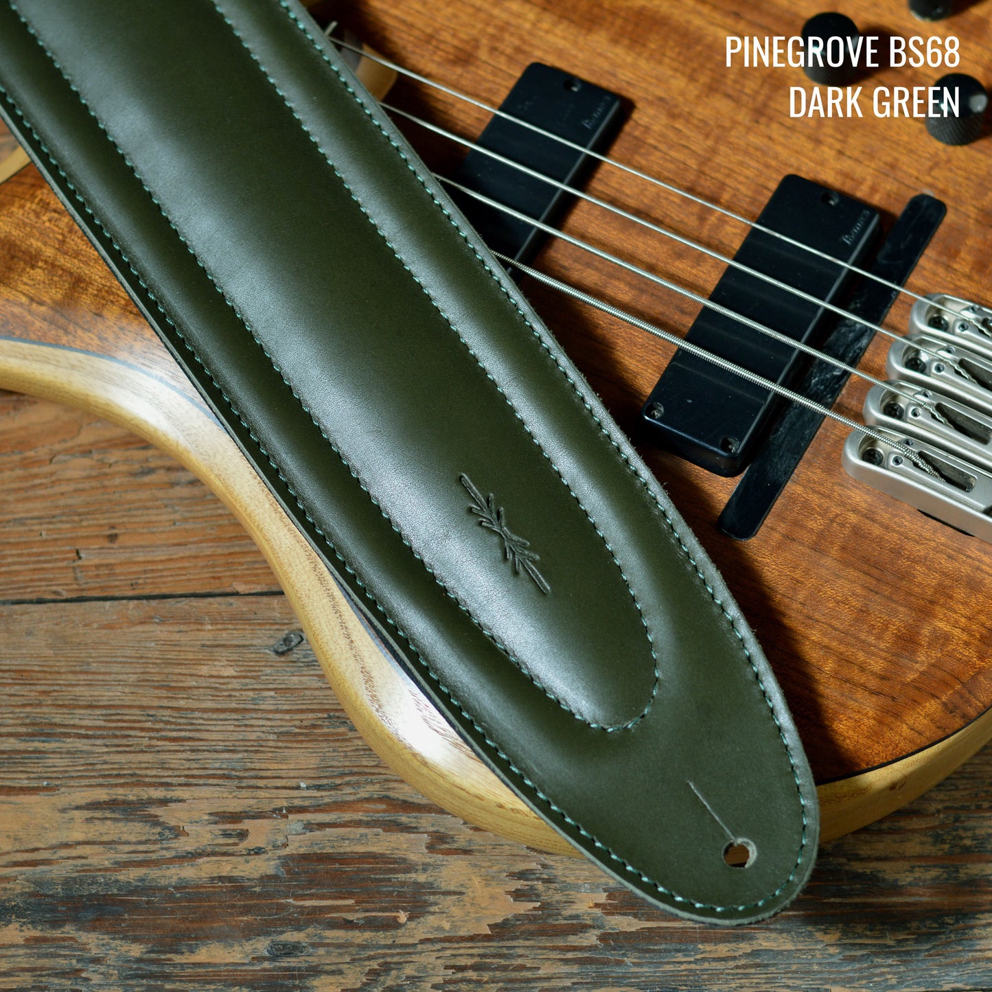 BS68 4" Surfboard Bass Guitar Strap - Smooth Leather