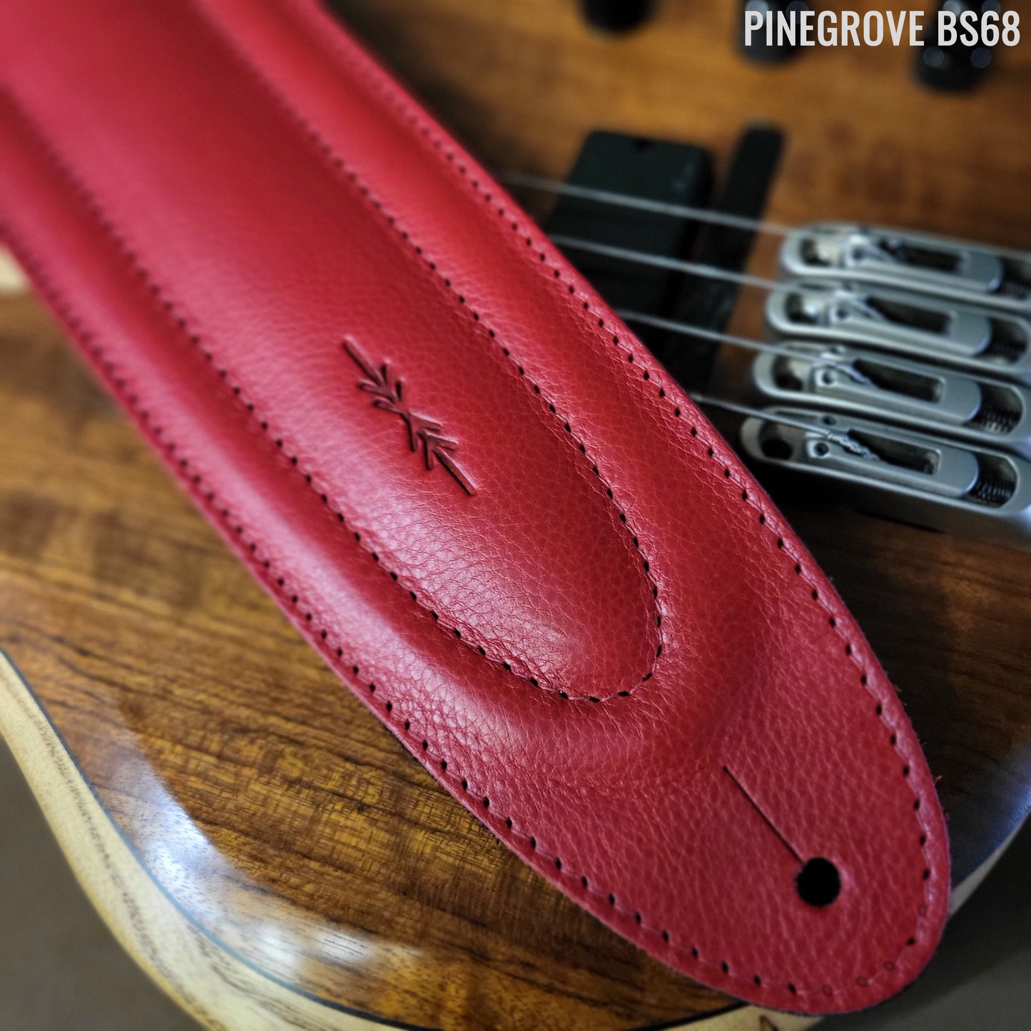 BS68 4" Surfboard Bass Guitar Strap - Natural Leather