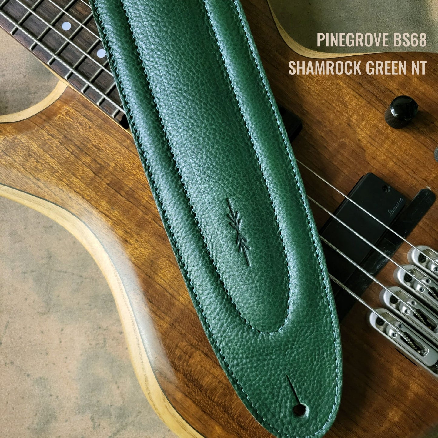 BS68 4" Surfboard Bass Guitar Strap - Natural Leather