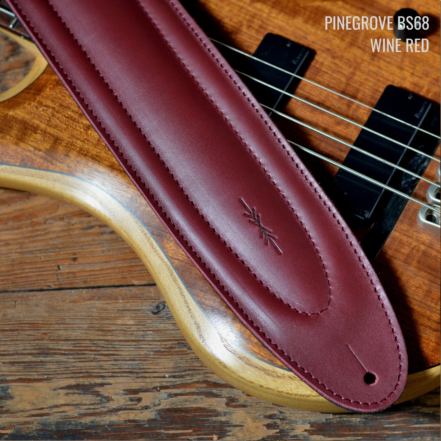 BS68 4" Surfboard Bass Guitar Strap - Smooth Leather