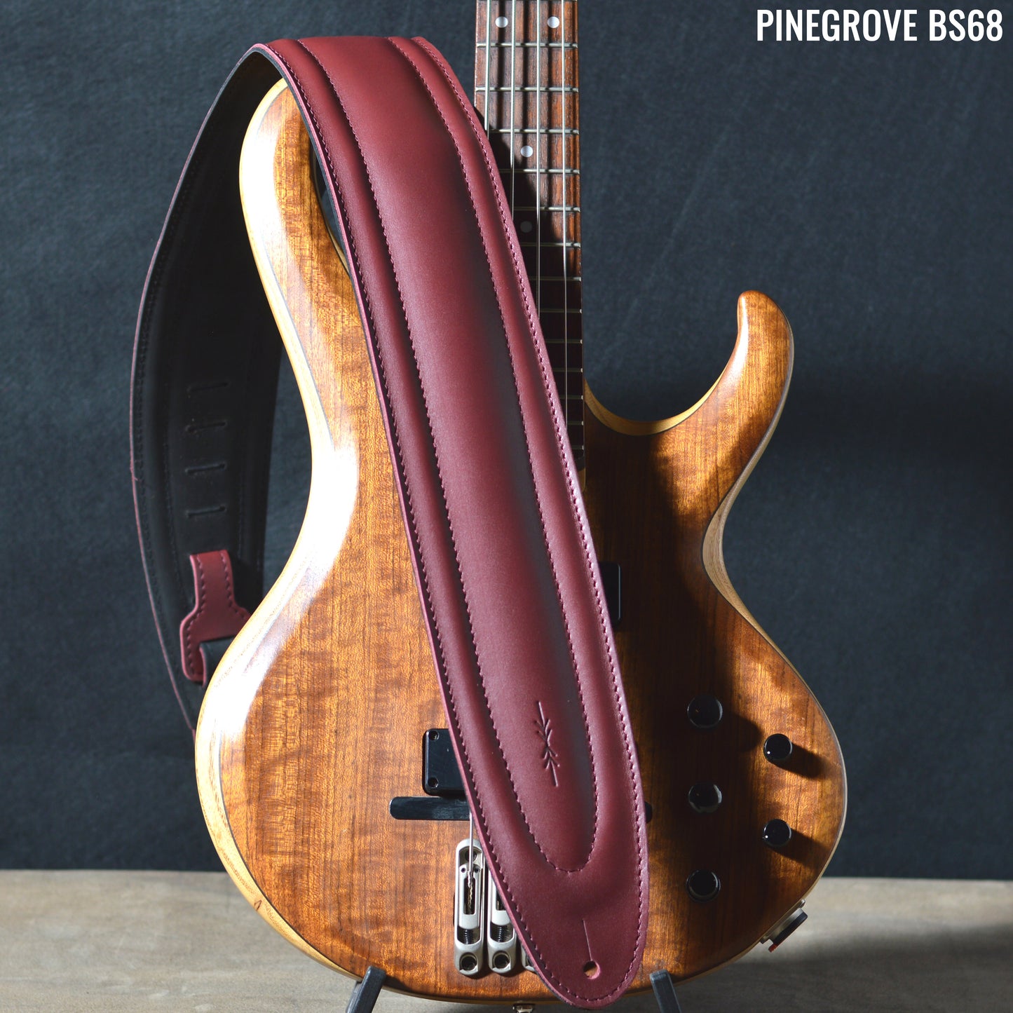 BS68 4" Surfboard Bass Guitar Strap - Smooth Leather