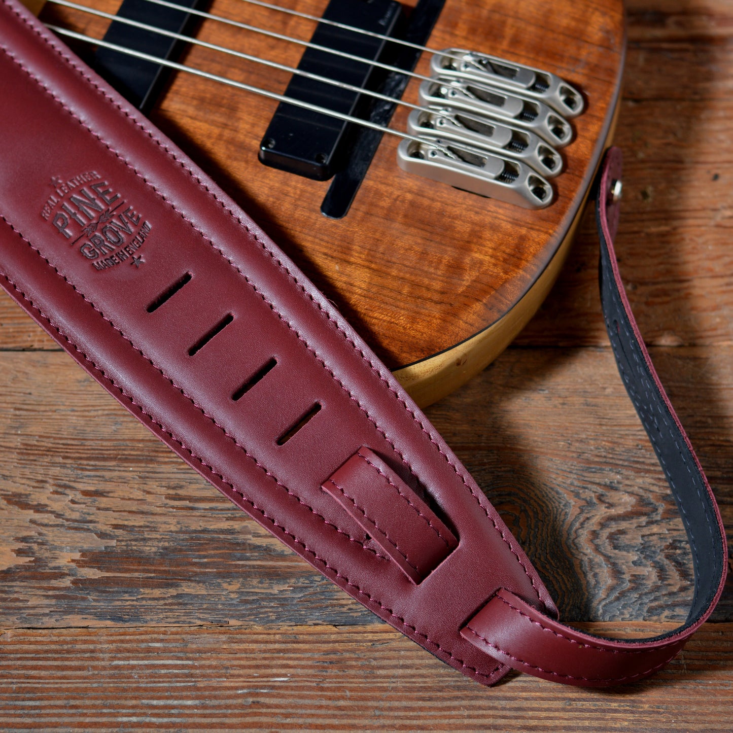 BS68 4" Surfboard Bass Guitar Strap - Smooth Leather