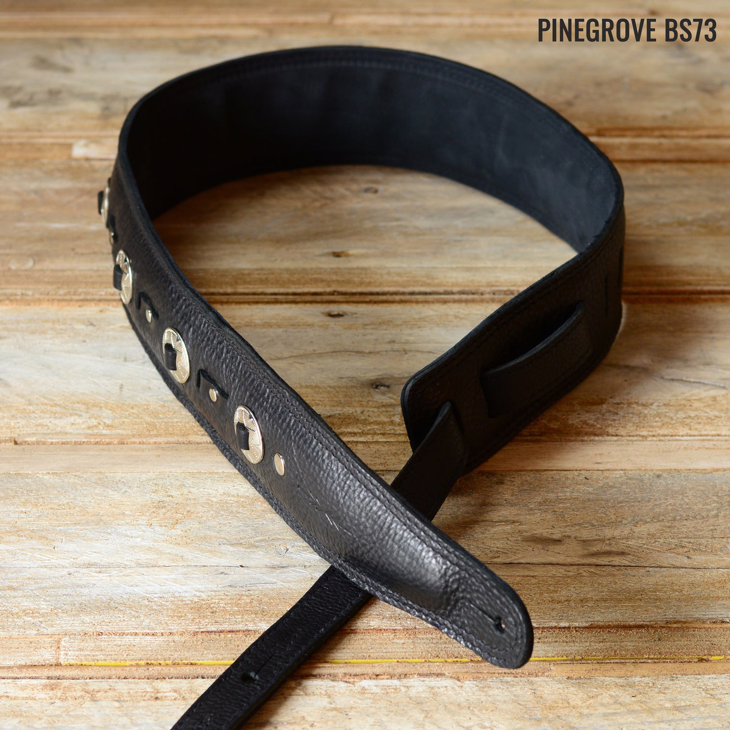 BS73 Western Guitar Strap - Silver Conchos