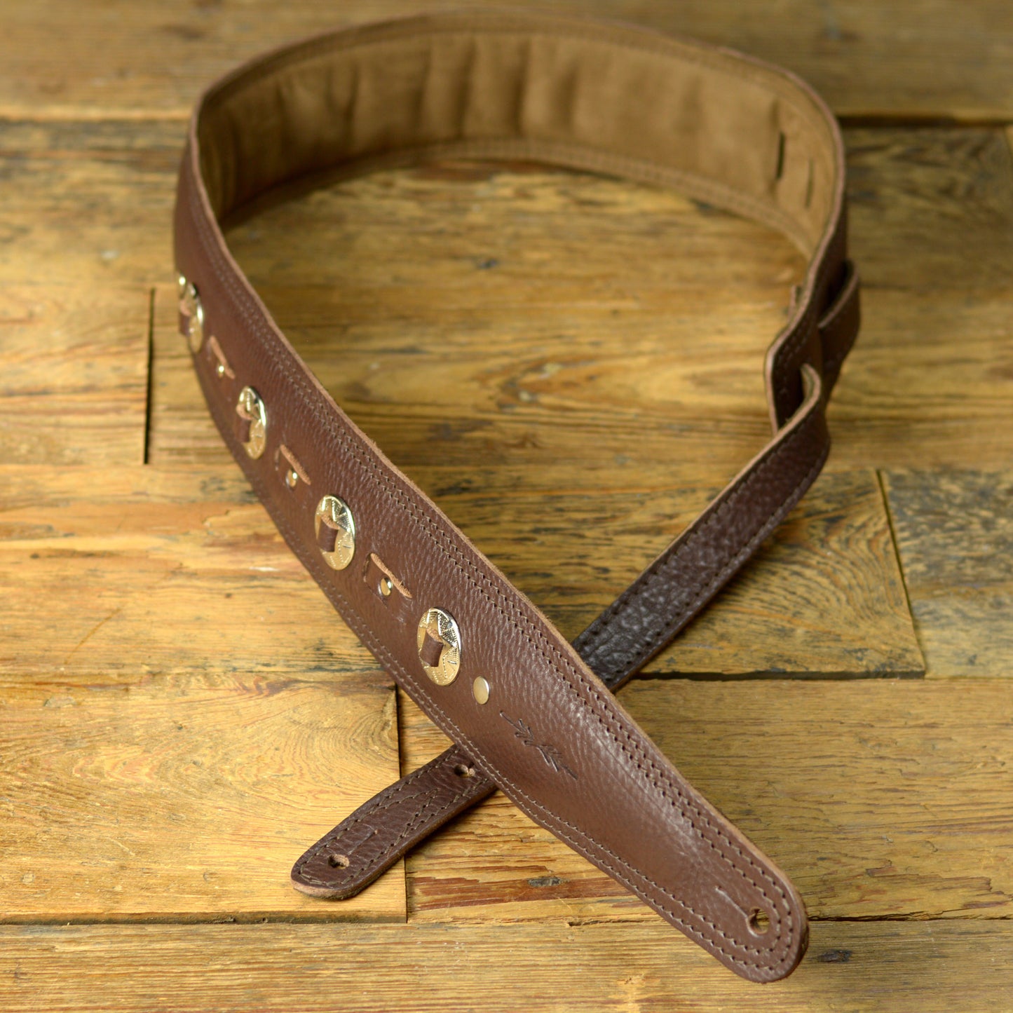 BS73 Western Guitar Strap - Silver Conchos