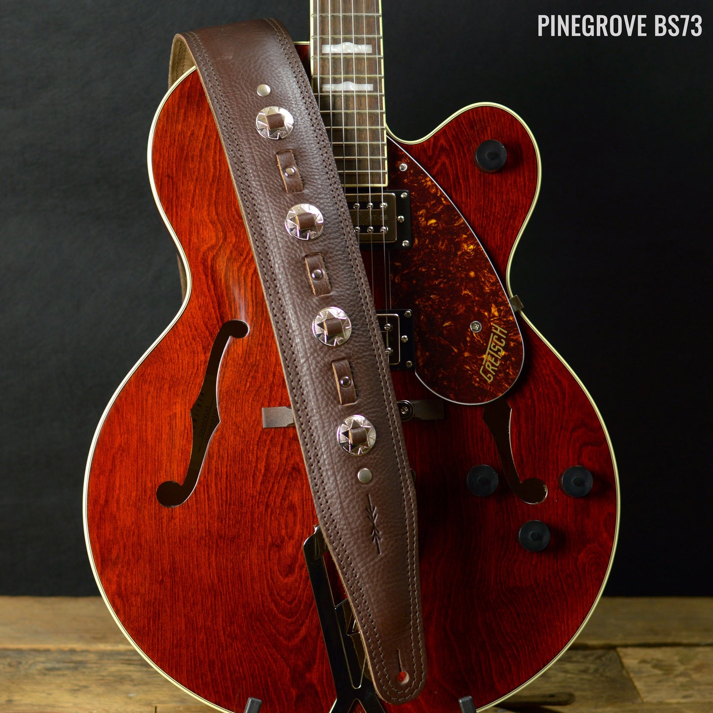BS73 Western Guitar Strap - Silver Conchos