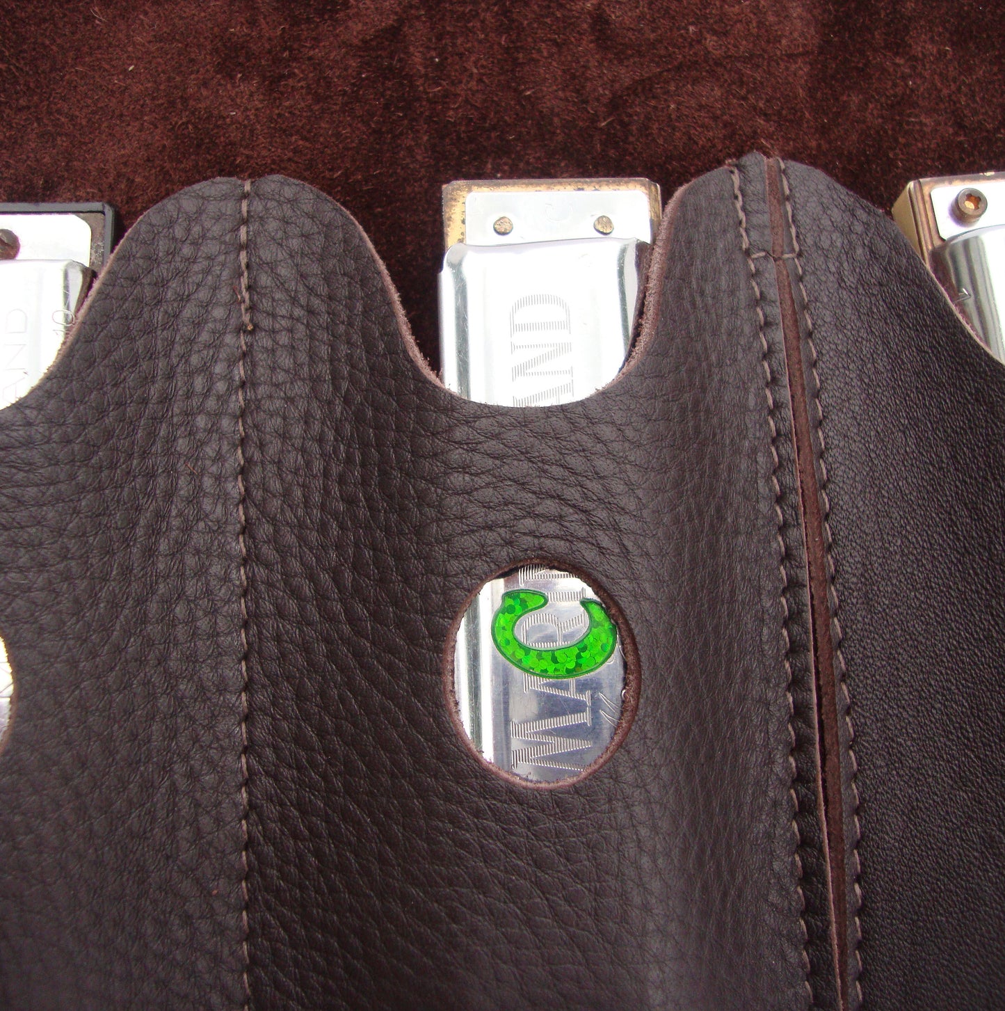 Straight-8 Leather Harmonica Case