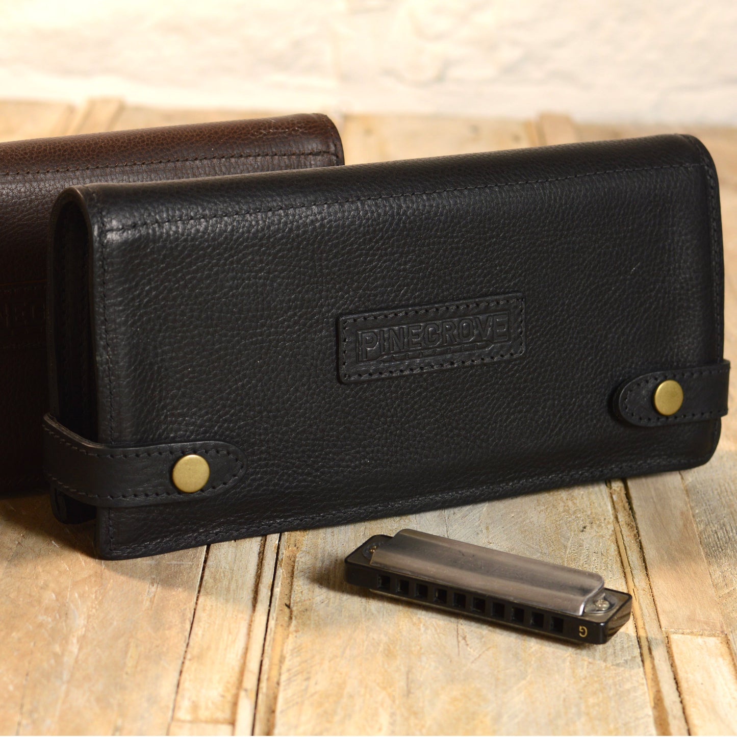 12-Pack Leather Harmonica Case