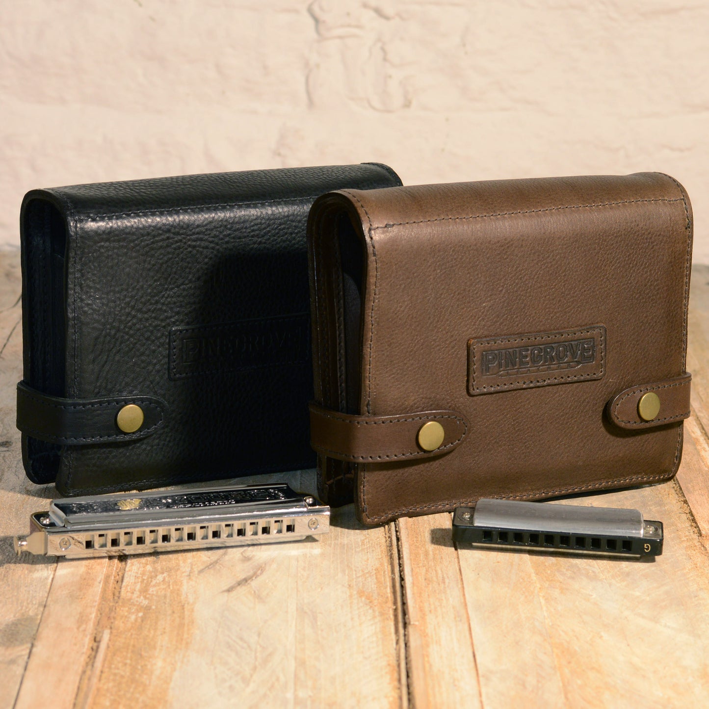 9-Pack Leather Harmonica Case