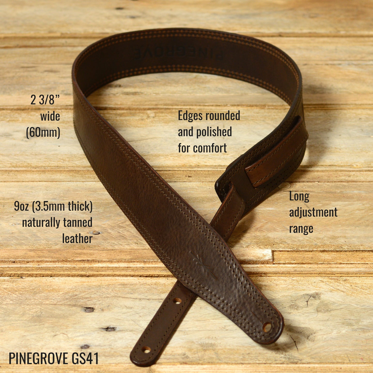 GS41 Solid Leather Guitar Strap
