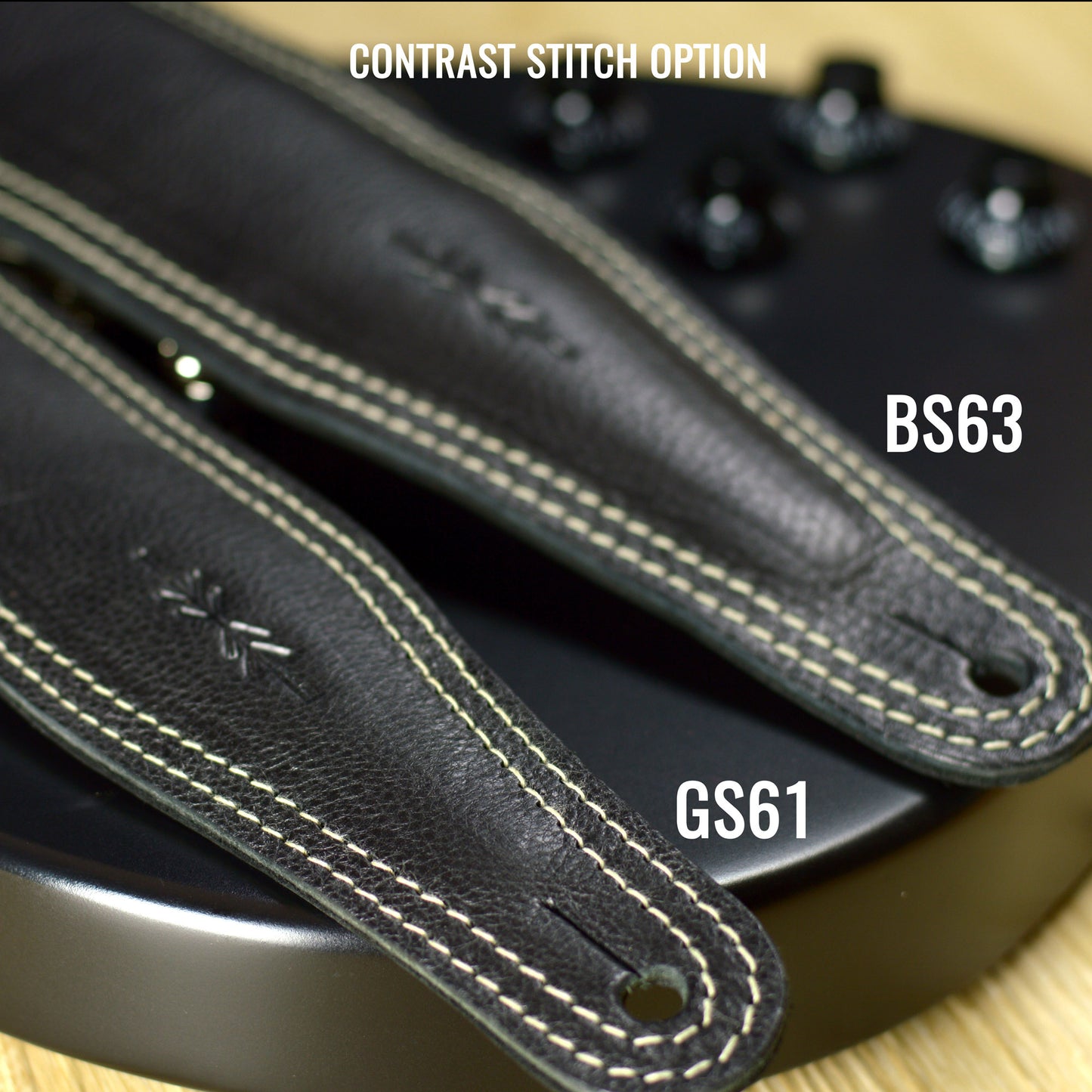 BS63 Wide Padded Guitar Strap - Natural Leather