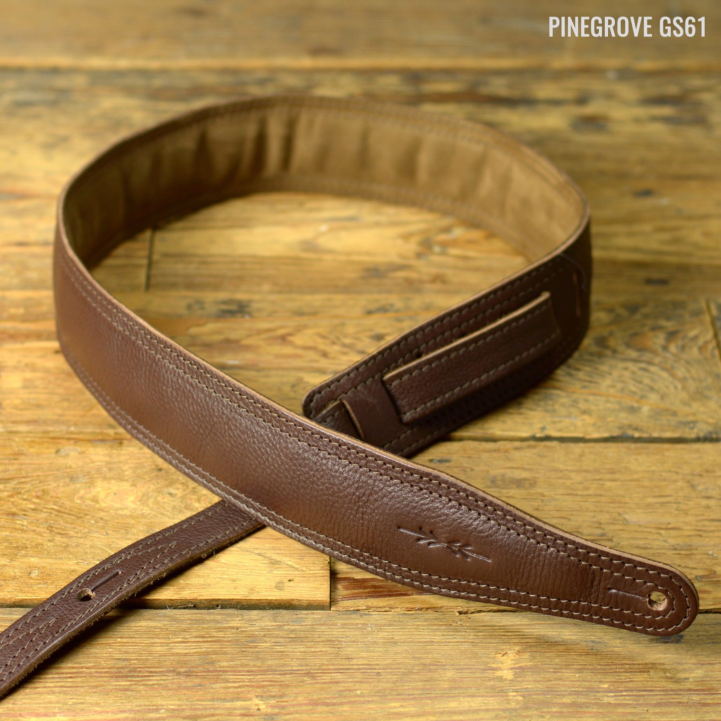 GS61 Padded Guitar Strap - Natural Leather