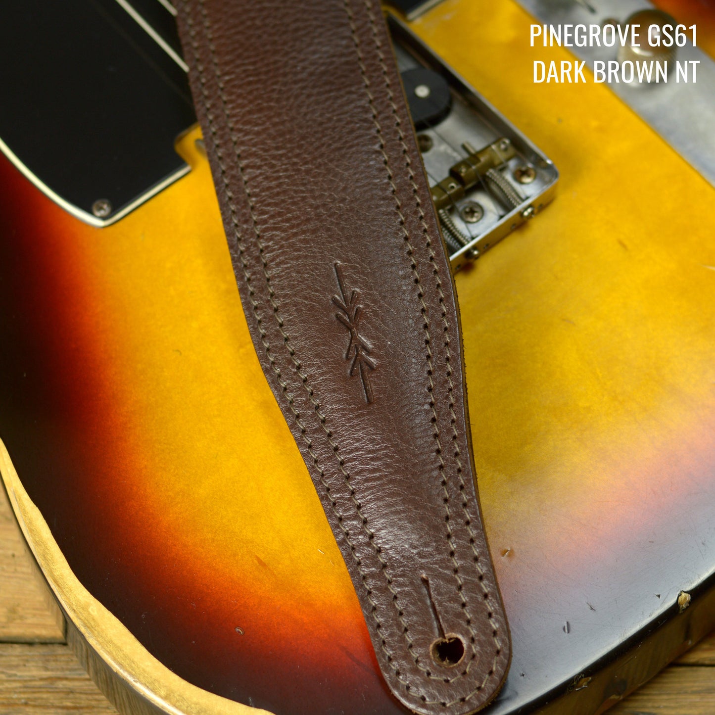 GS61 Padded Guitar Strap - Natural Leather