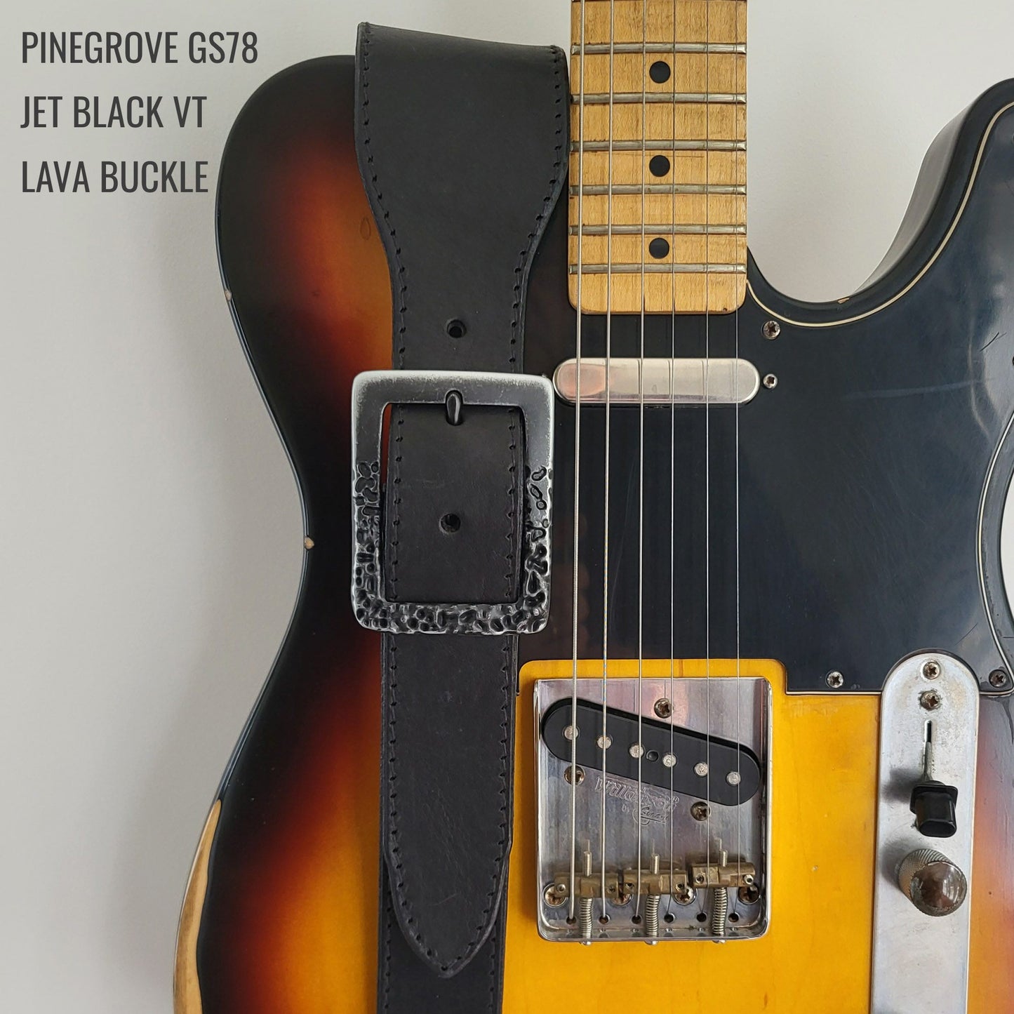 GS78 Leather Guitar Strap With Lava Buckle