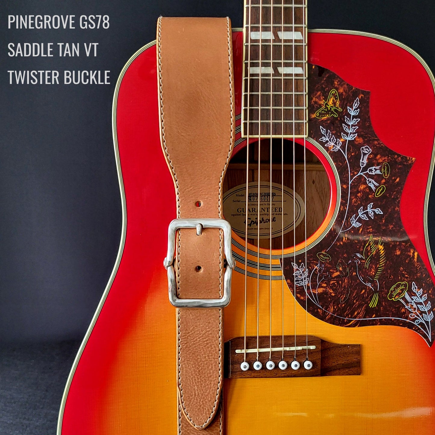 GS78 Leather Guitar Strap With Twister Buckle