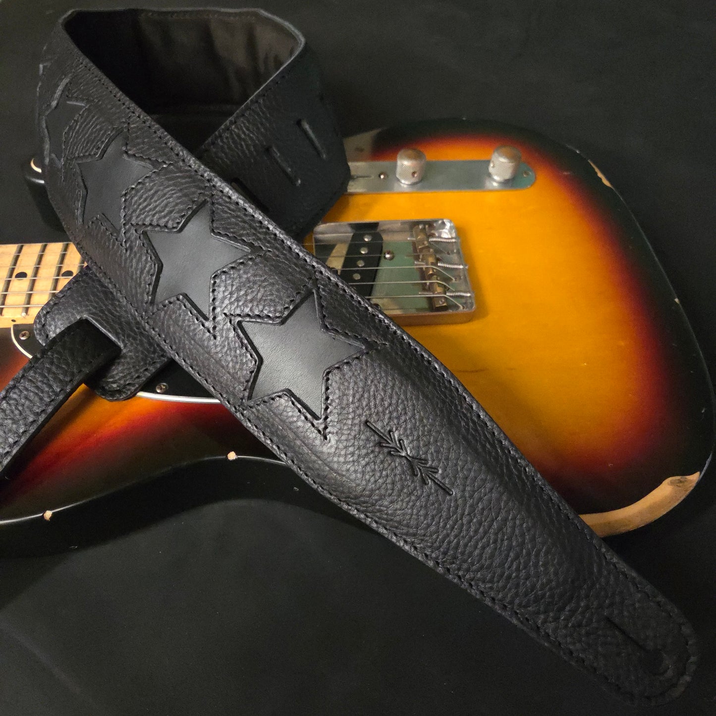 GS96 Leather Guitar Strap With Stars