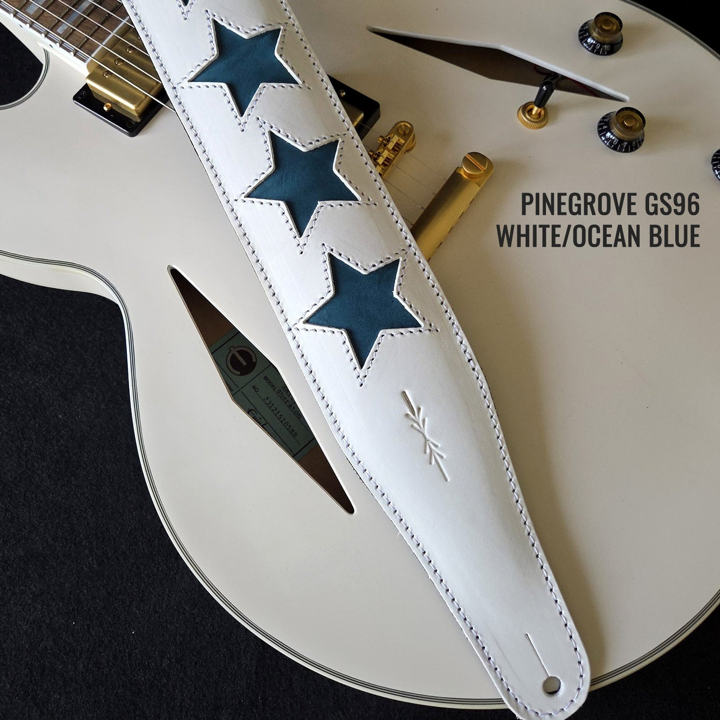 GS96 Leather Guitar Strap With Stars