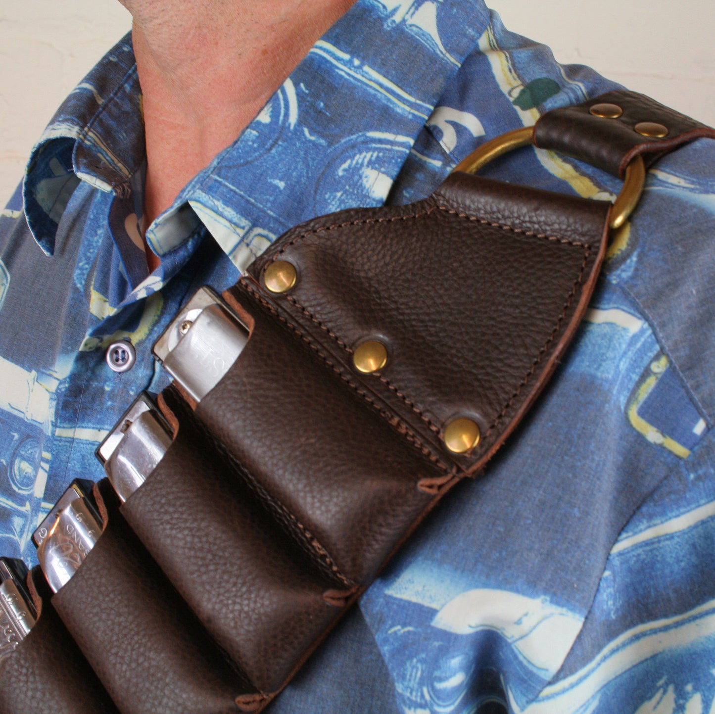 Leather Harmonica Bandolier