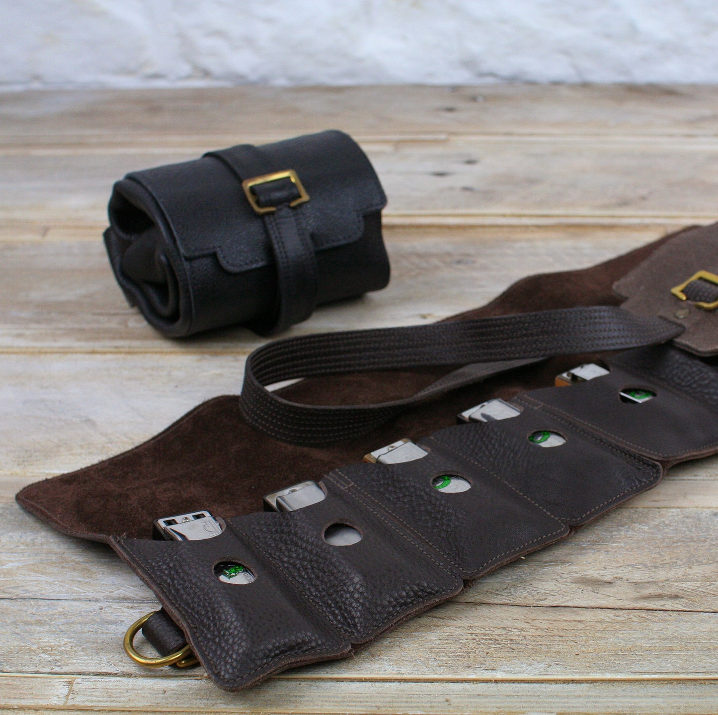 Straight-8 Leather Harmonica Belt & Case