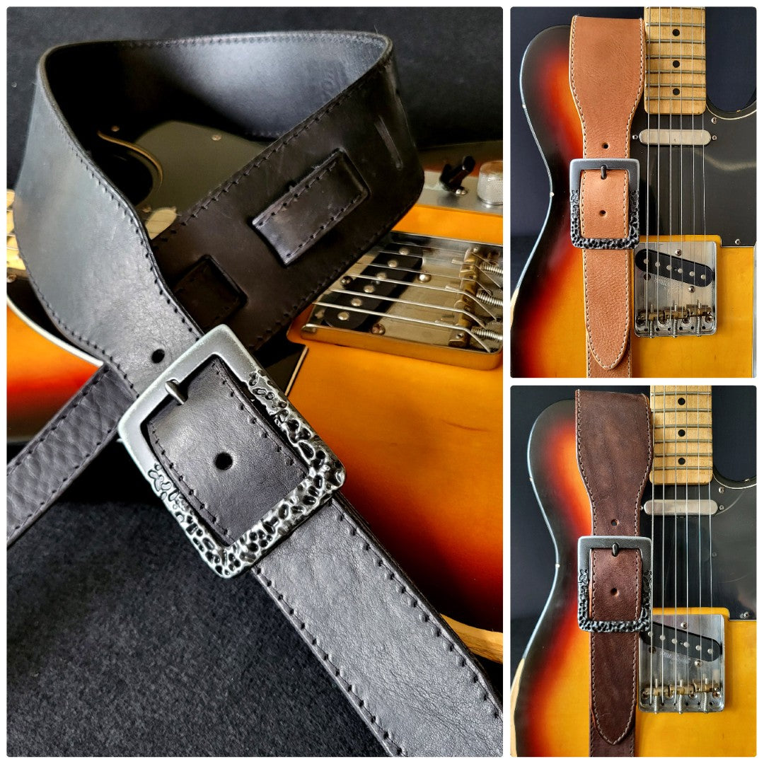 GS78 Leather Guitar Strap With Lava Buckle