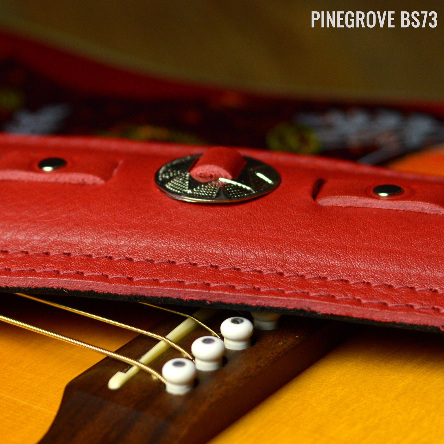 BS73 Western Guitar Strap - Silver Conchos