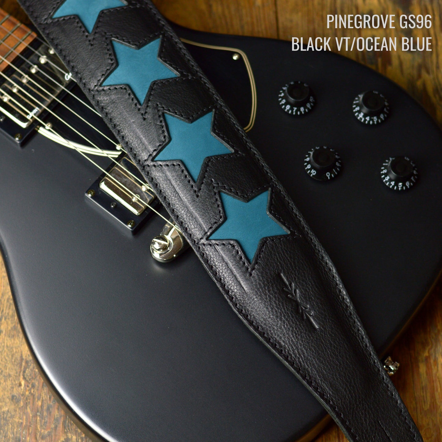 GS96 Leather Guitar Strap With Stars
