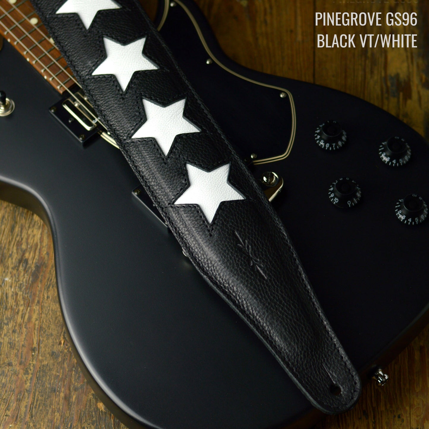 GS96 Leather Guitar Strap With Stars