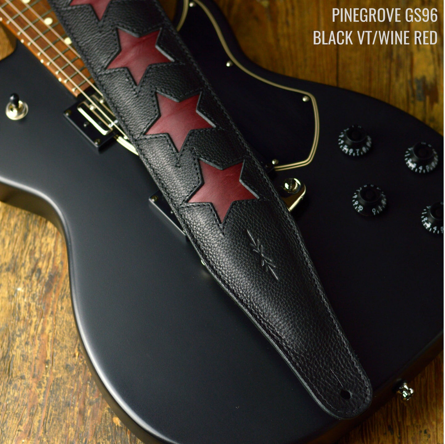 GS96 Leather Guitar Strap With Stars