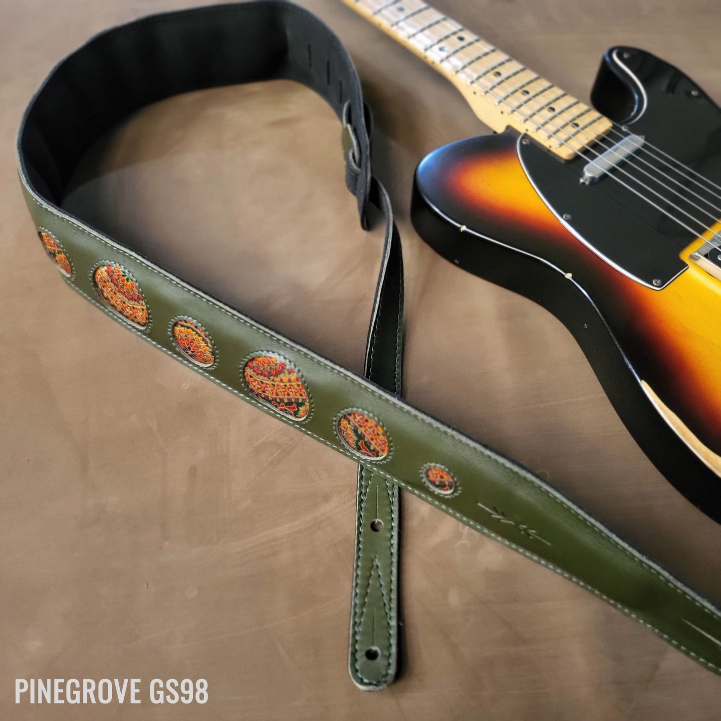 GS98 'Woodstock' Leather Guitar Strap