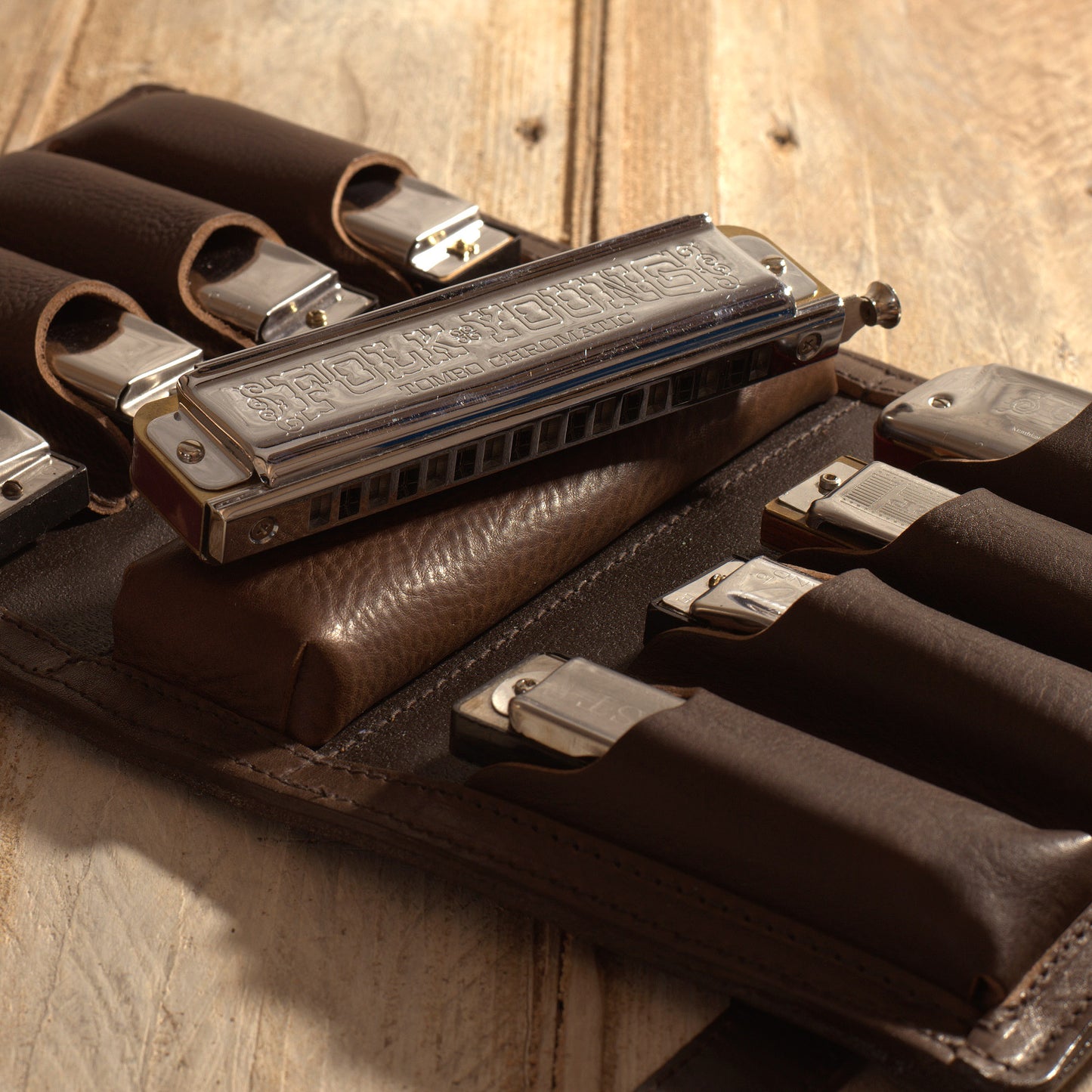 9-Pack Leather Harmonica Case