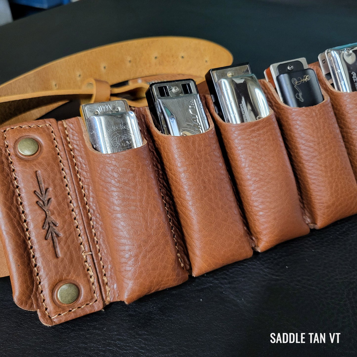 Leather Harmonica Belt