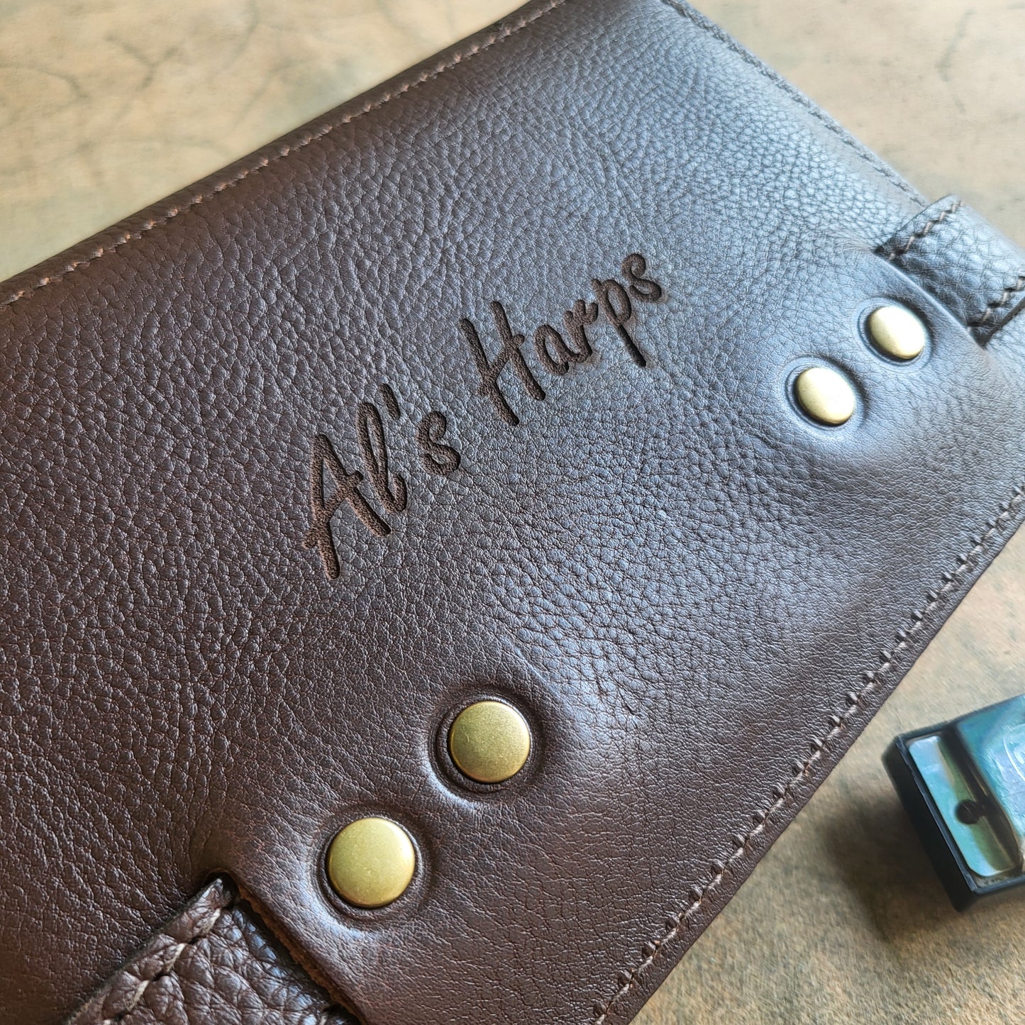 12-Pack Leather Harmonica Case