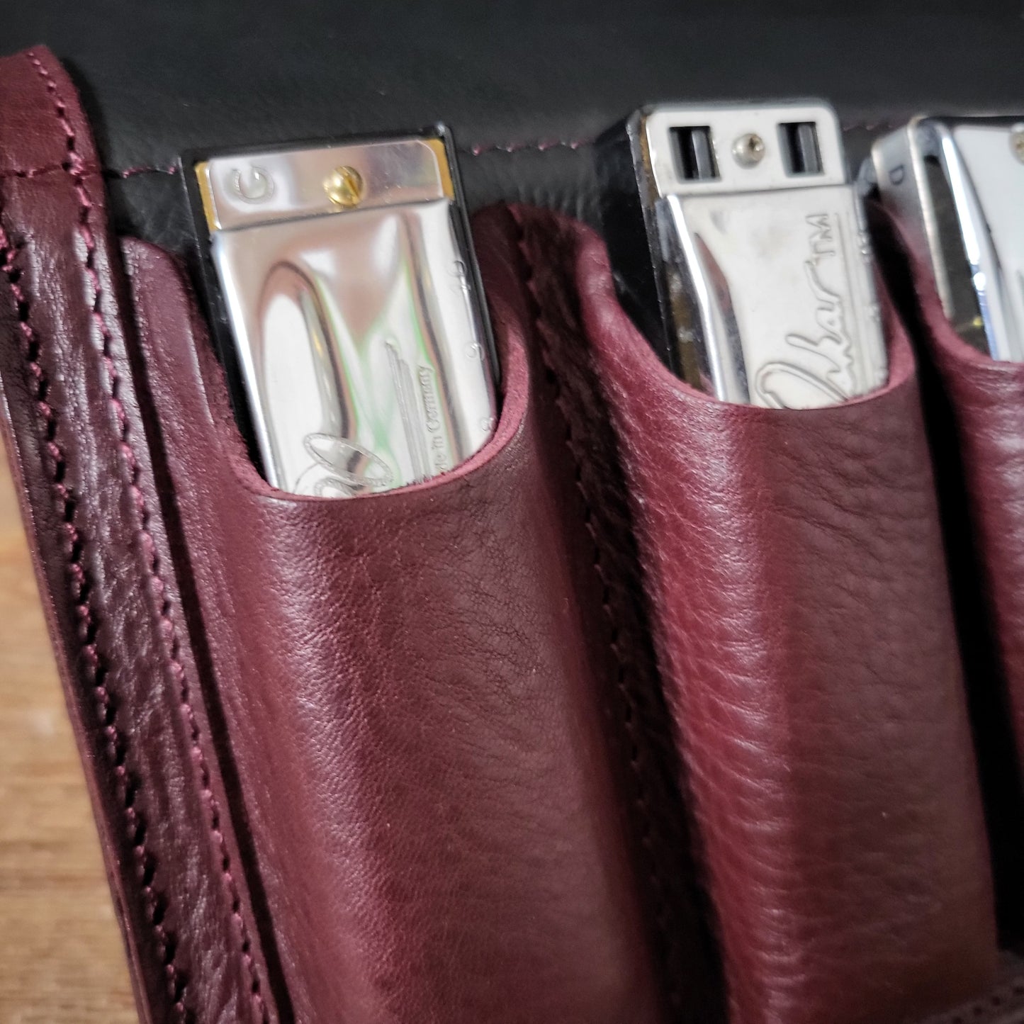 12-Pack Leather Harmonica Case